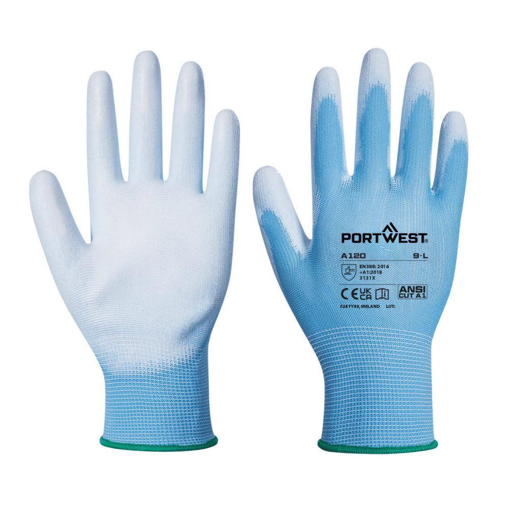 Gants de manutention enduits PU A120 - Bleu - PORTWEST