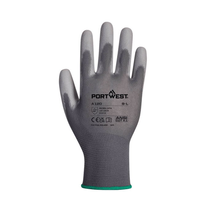 Gants enduits PU gris A120 jauge 13 – Portwest