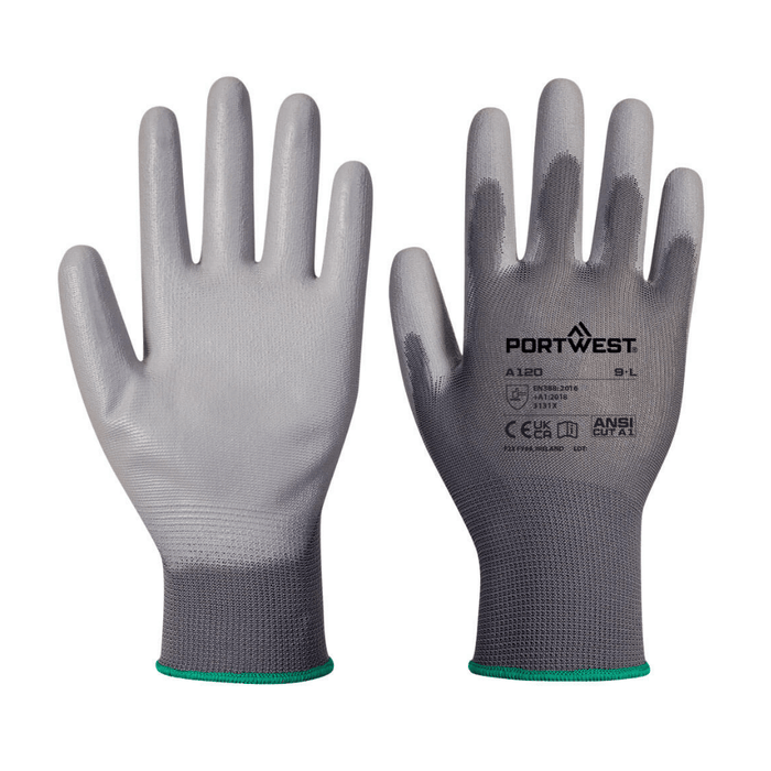 Paire de Gants enduits PU blancs A120 jauge 13 gris – Portwest