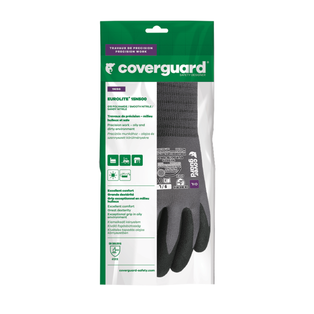 Vue du sachet du Gants nitrile EUROLITE 15N500 J15 – Coverguard