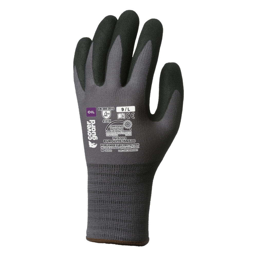 Vue de face du Gants nitrile EUROLITE 15N500 J15 – Coverguard