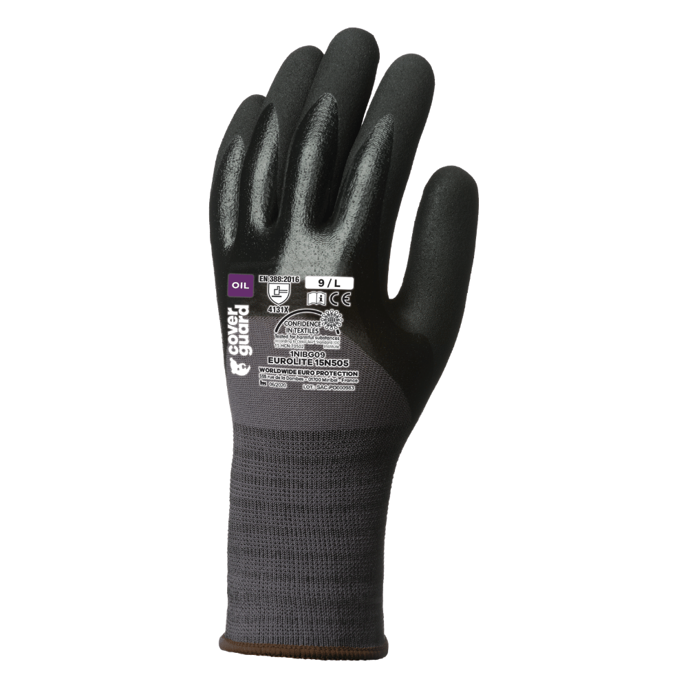 Vue de dos du Gants nitrile EUROLITE 15N505 J15 – Coverguard