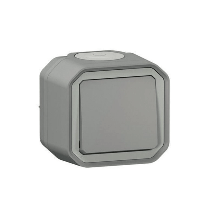 Interrupteur va-et-vient Plexo 10 A gris saillie – Legrand