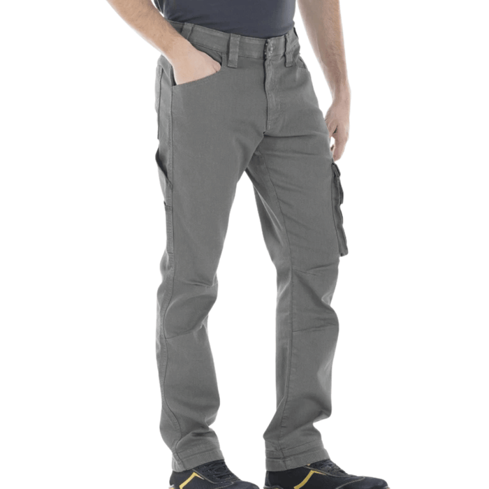 Vue de dos du Jean de travail JOBC stretch gris clair – Rica Lewis