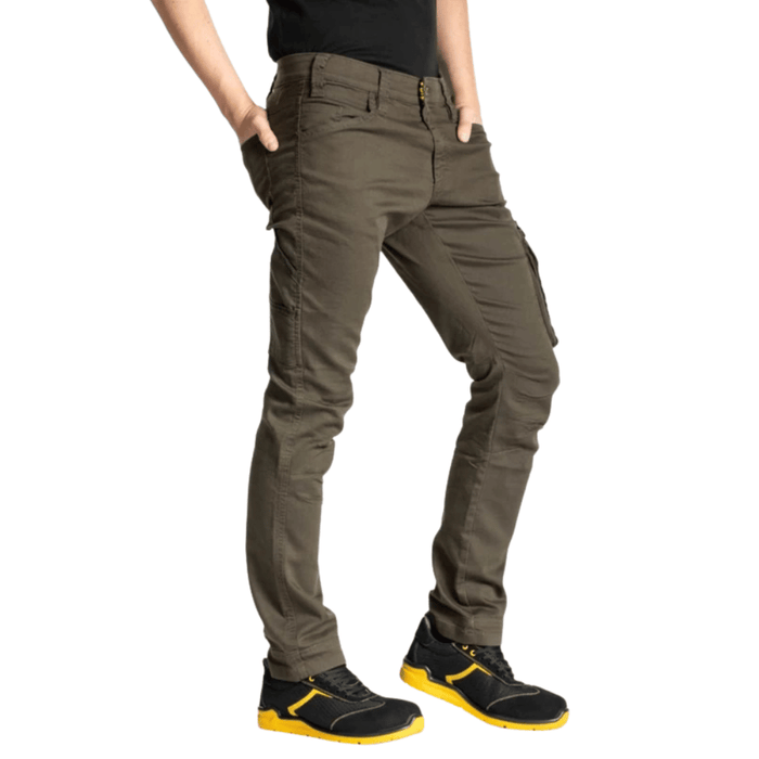 Vue de face du Jean de travail JOBC stretch vert olive – Rica Lewis