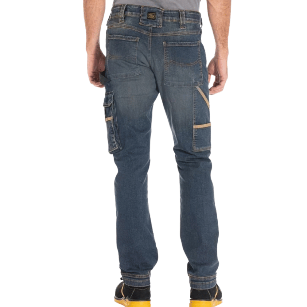 Vue de dos du Jean de travail JOBDY multipoches stretch Dirty – Rica Lewis