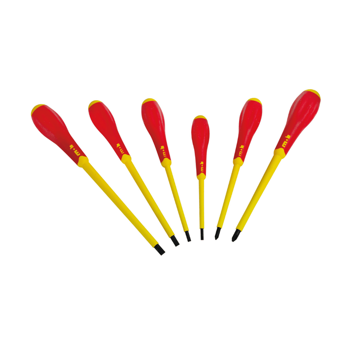 Jeu de 6 tournevis isolés VDE 1000 V Fente + Phillips® – MOB