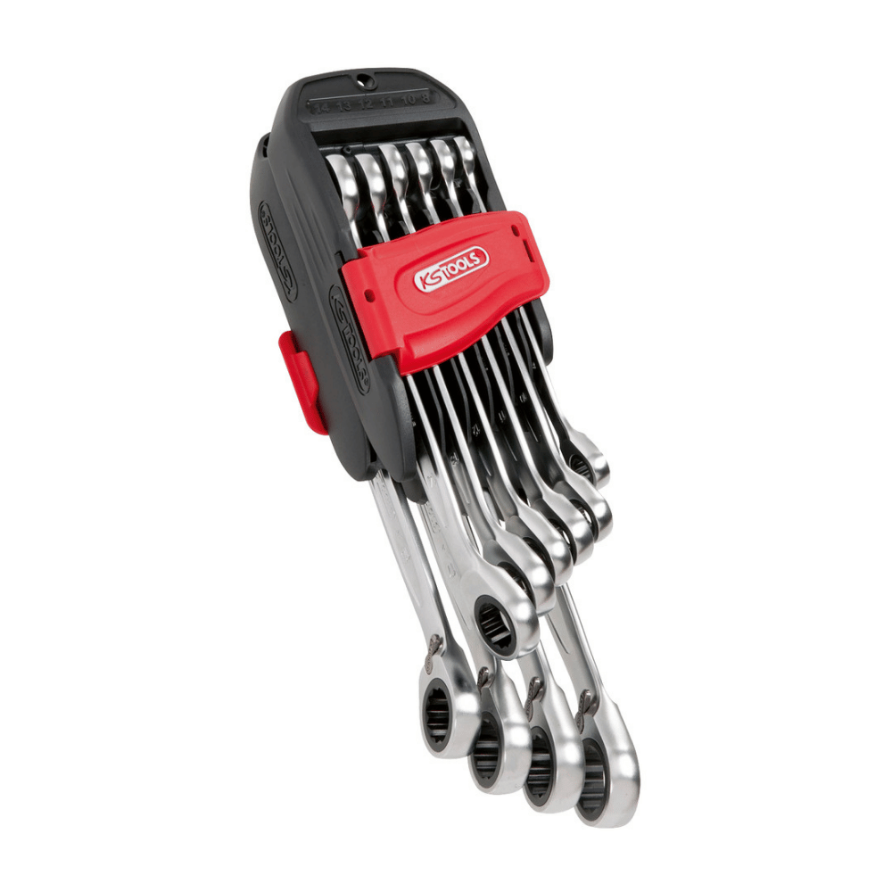 Jeu de 10 clés mixtes à cliquet reversible GEARplus® KS Tools