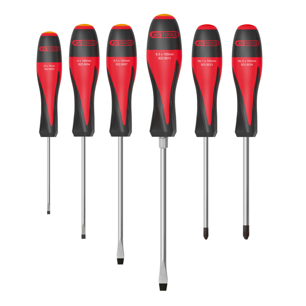 Jeu de 6 tournevis ULTIMATE, Fente - PH de chez KS Tools