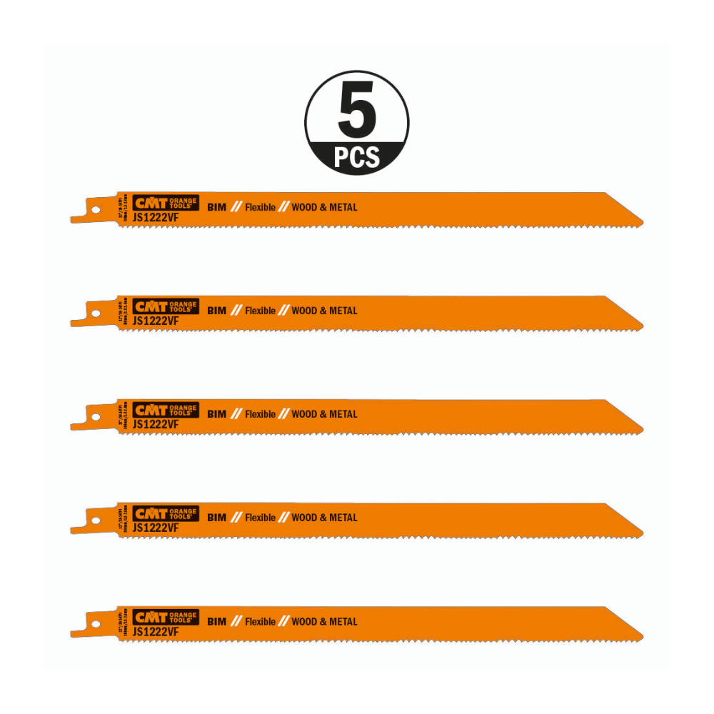 Lot de 5 de la lame scie sabre CMT JS1222VF bois avec clous 300 mm