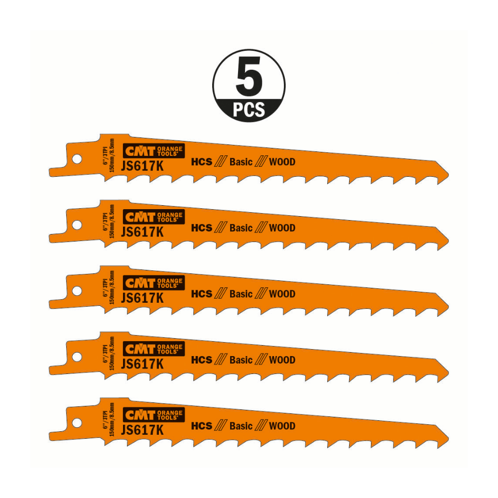 Lot de 5 de la Lame scie sabre CMT JS617K bois vert élagage 3 TPI
