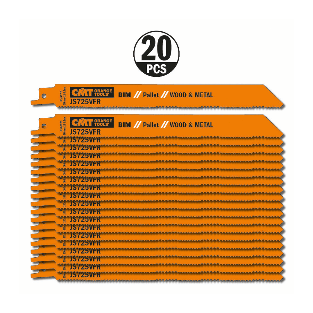 Lot de 20 de la Lame scie sabre CMT JS725VFR palettes bois avec clous