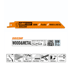 Lame de scie sabre JS922HF - Bois avec clous, coupe droite - CMT
