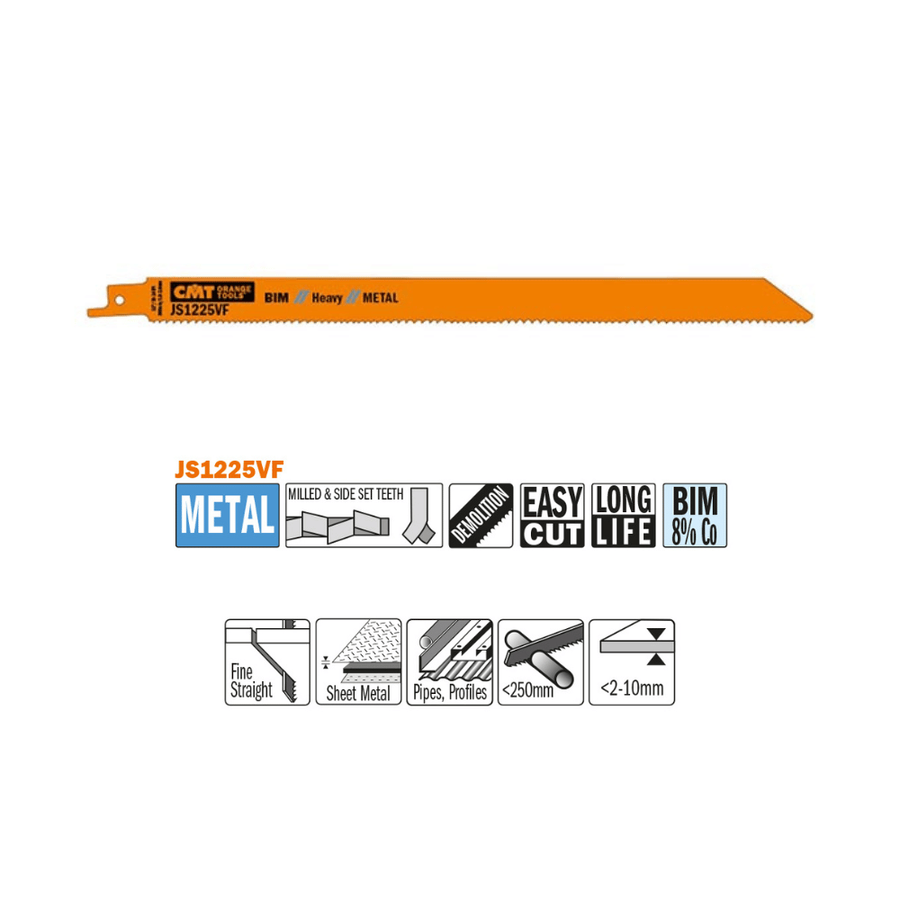 Lame scie sabre JS1225VF métal 300 mm – CMT