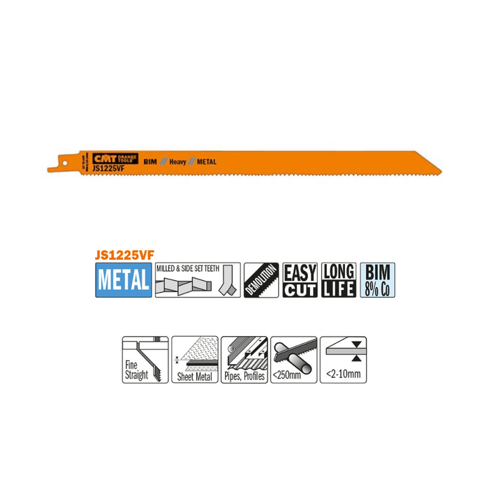 Lame scie sabre JS1225VF métal 300 mm – CMT