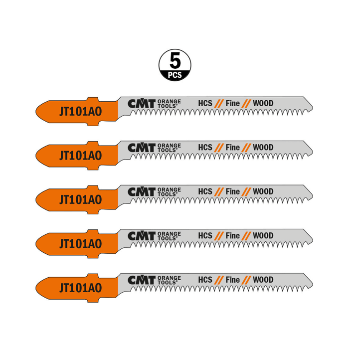 Lot de 5 Lames scie sauteuse CMT JT101AO bois coupe curviligne fine