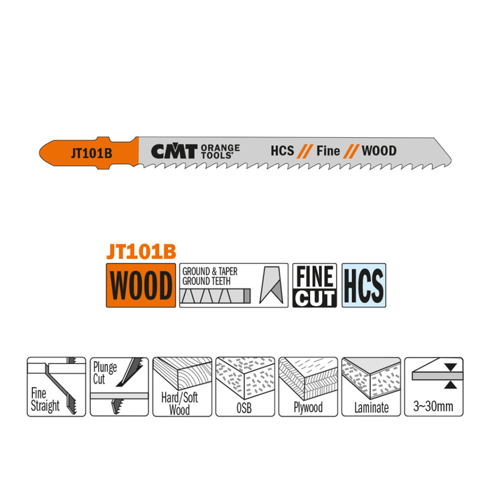 Lame scie sauteuse CMT JT101B bois coupe fine avec descritpion