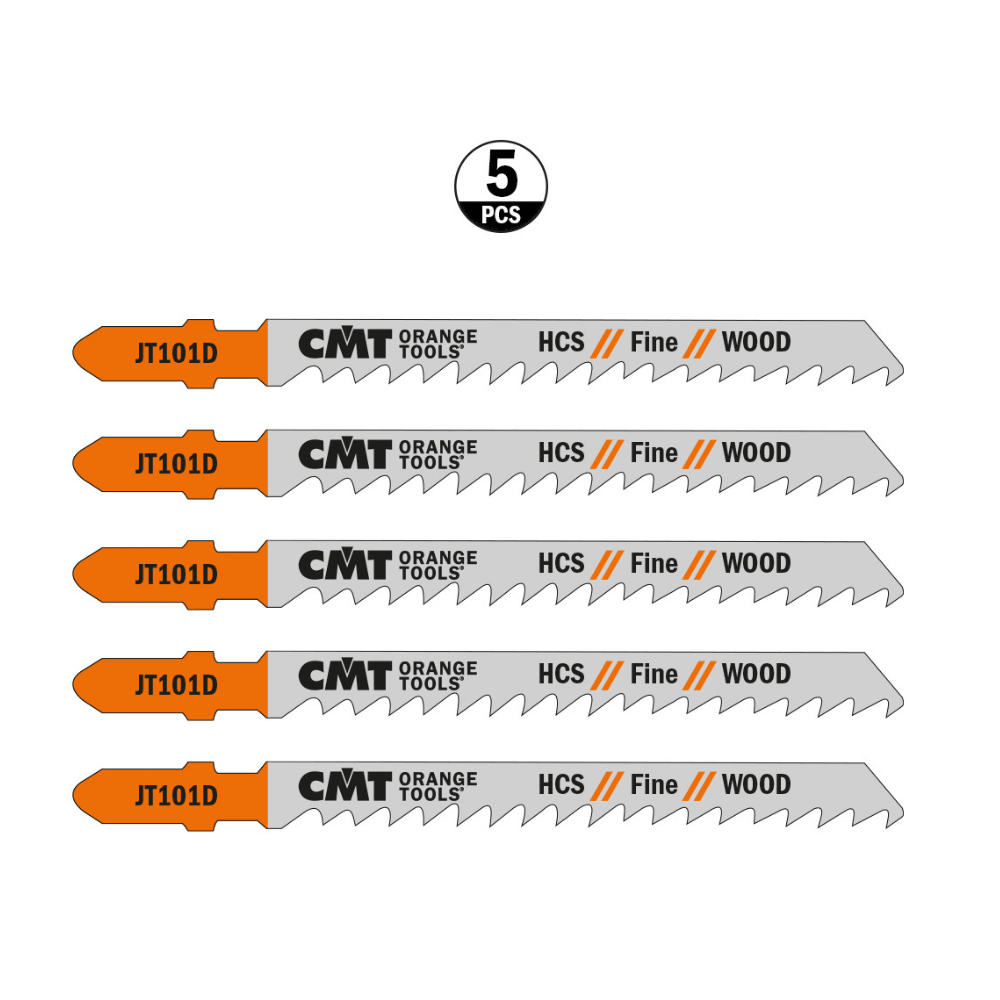 Lot de 5 Lames scie sauteuse CMT JT101D bois 6 TPI