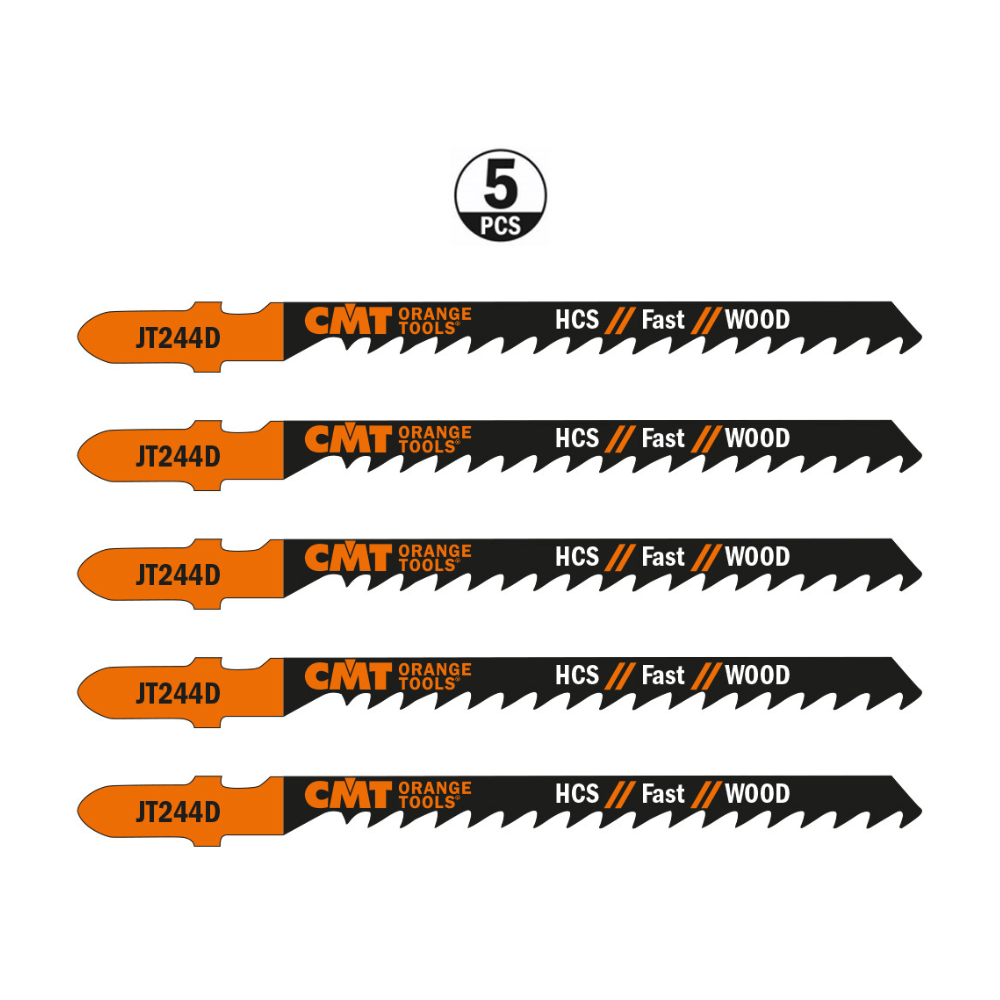 Lot de 5 Lames scie sauteuse CMT JT244D bois coupe curviligne rapide