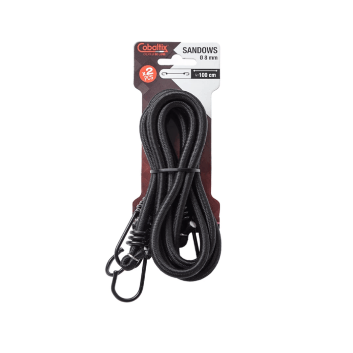 Cavalier de 2 sandows Ø 8 mm avec crochets métal – COBALTIX