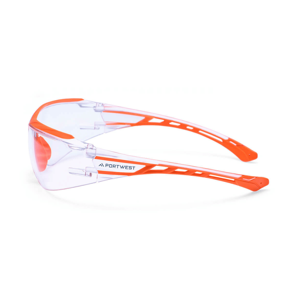 Vue de côté des Lunettes Dynamic KN incolores PS10 – Portwest