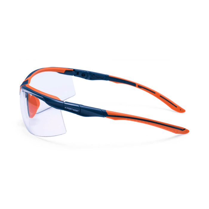 Vue du côté des Lunettes de protection MEGA KN incolores – Portwest
