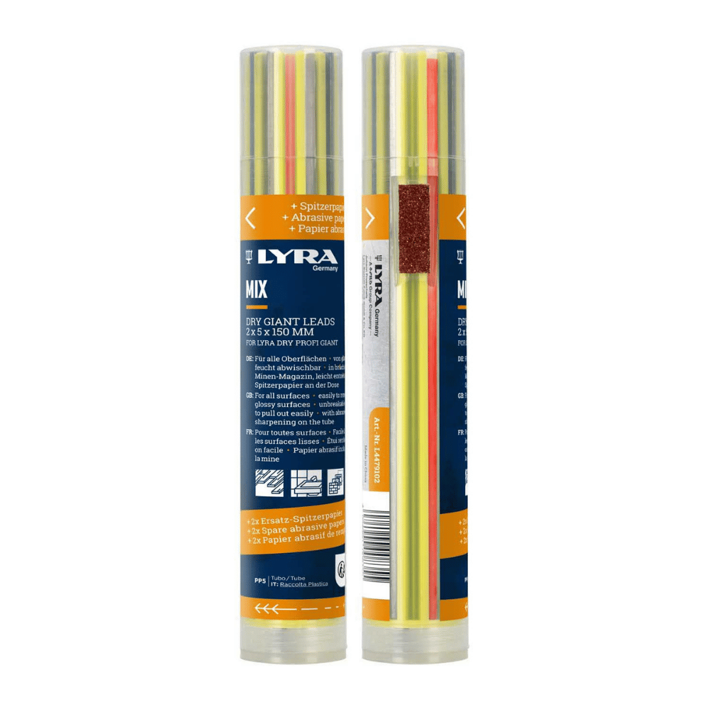 Mines LYRA DRY PROFI GIANT 2 × 5 × 150 mm – étui de 12 - Assortiment universel