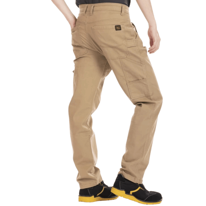 Vue de dos du Pantalon charpentier stretch CARP camel – Rica Lewis
