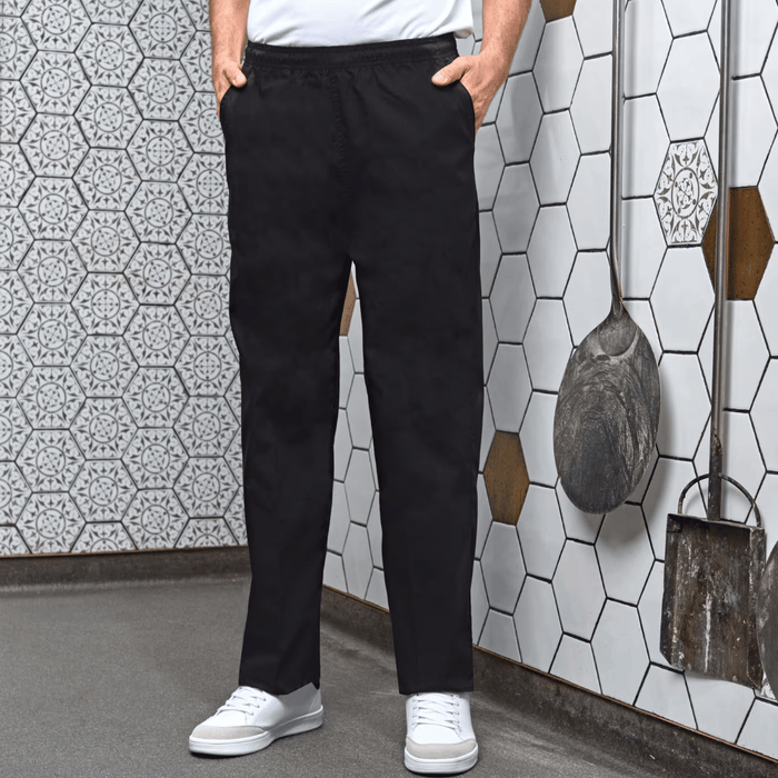 Vue portée du Pantalon de cuisine noir unisexe – PREMIER