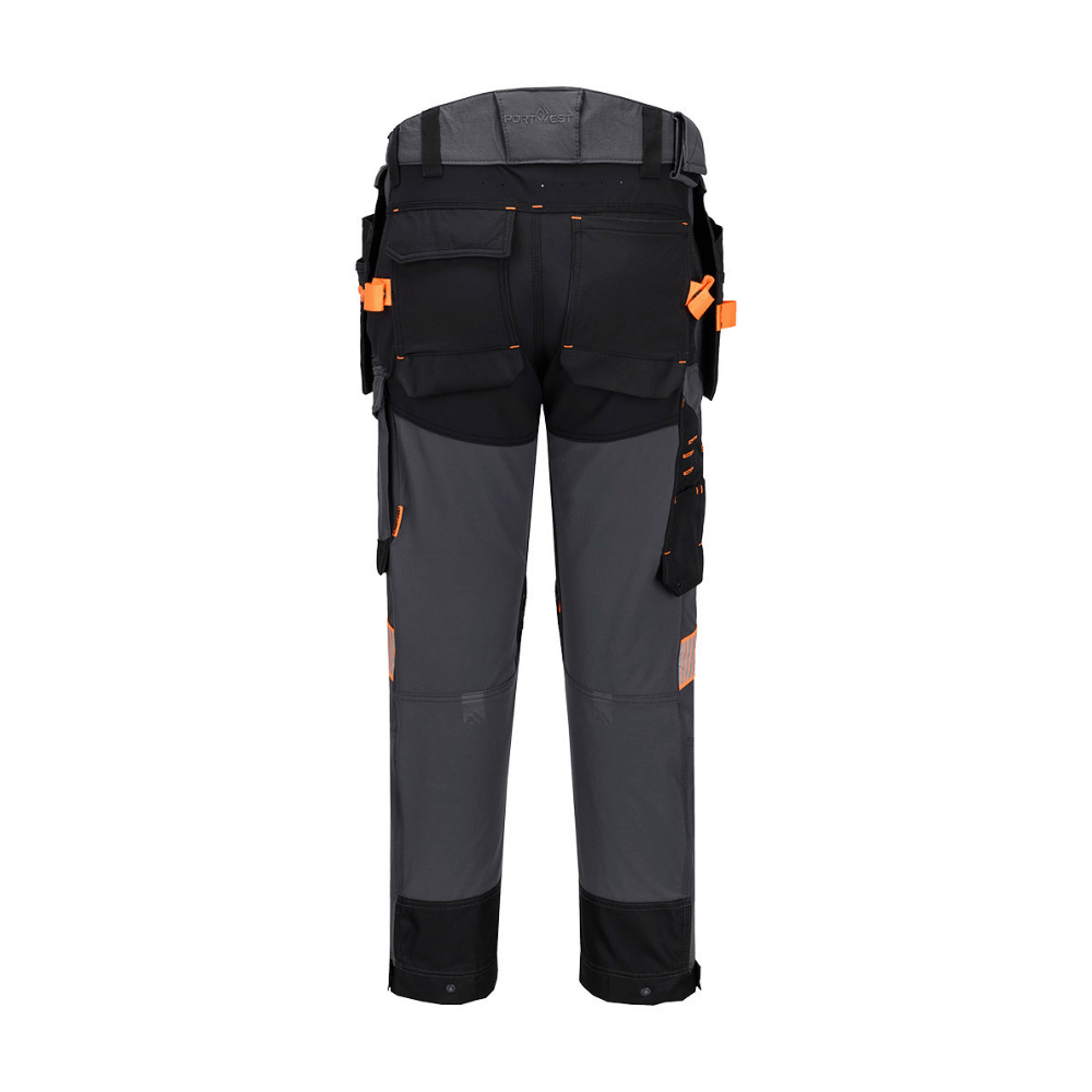 Vue de dos du Pantalon de travail stretch EV4 Holster gris EV440 – Portwest