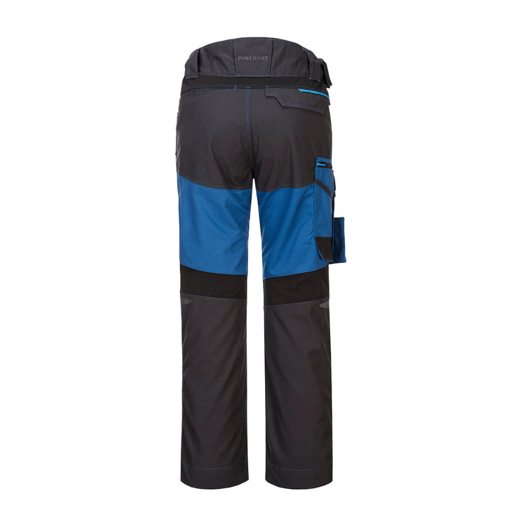 Vue du dos du Pantalon de travail WX3 stretch bleu persan – Portwest