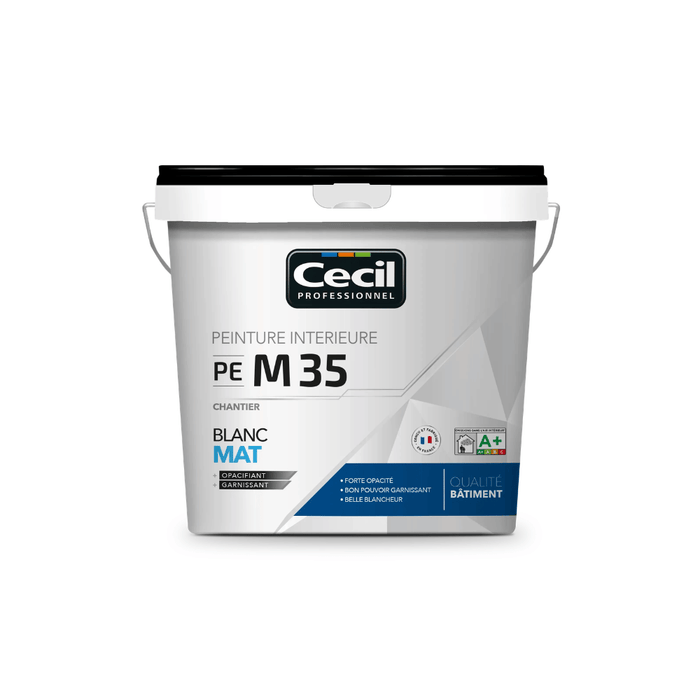 Peinture intérieure satin chantier blanc 5 L – CECIL
