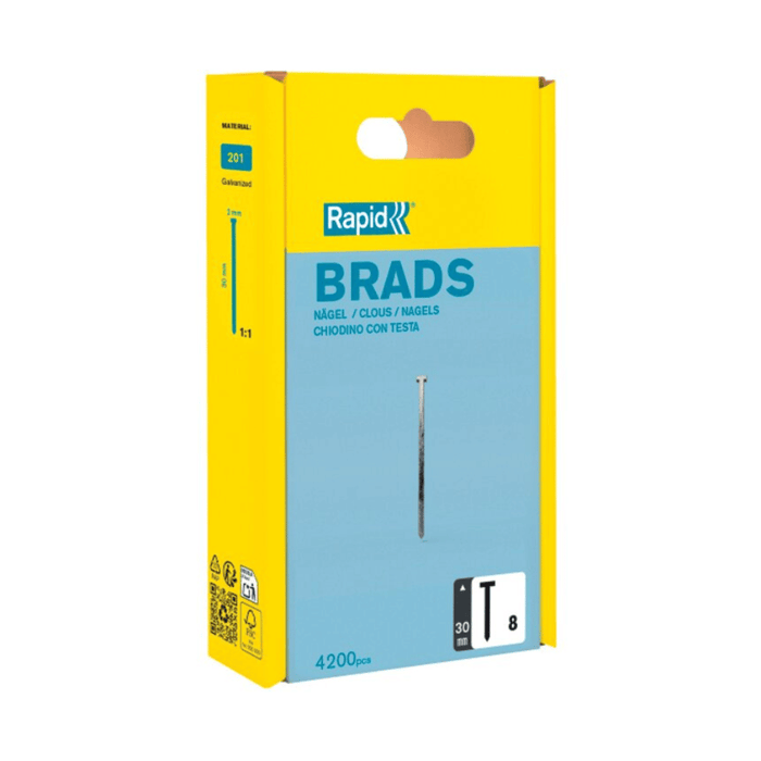 Pointes Rapid N°8 tête homme 15 / 30 mm – Galvanisées