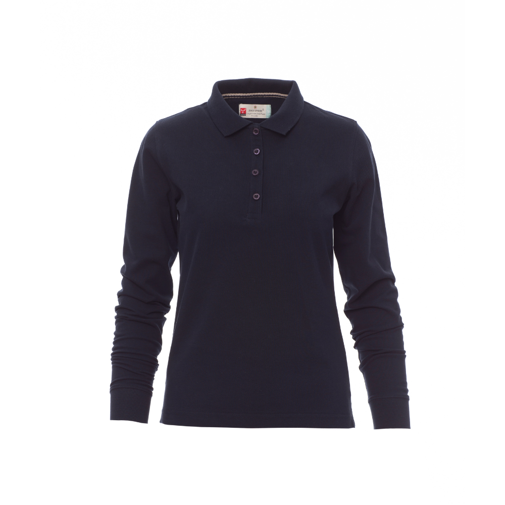 Vue de face du Polo femme Payper FLORENCE LADY manches longues Bleu Marine