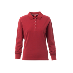 Vue de face du Polo femme FLORENCE LADY manches longues Bordeaux