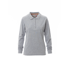 Vue de dos du Polo femme Payper FLORENCE LADY manches longues Gris Chiné