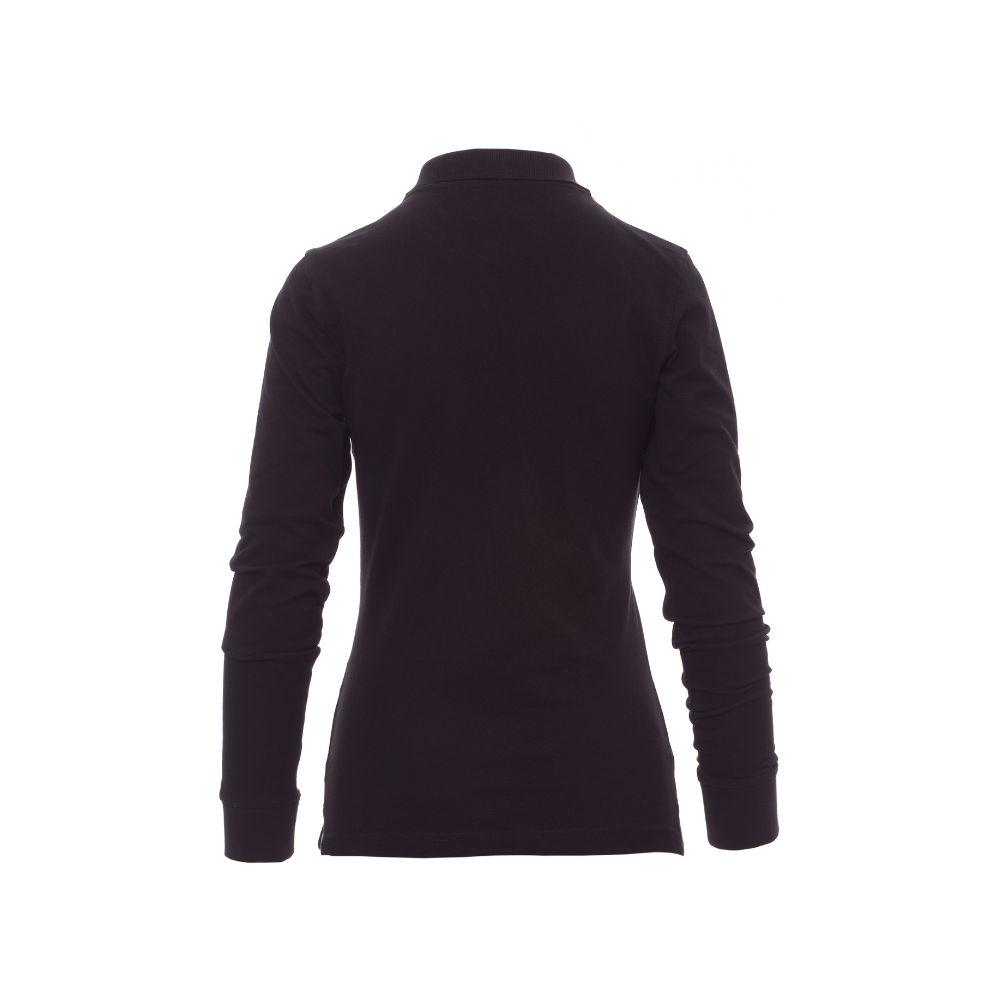 Vue de dos du Polo femme Payper FLORENCE LADY manches longues Noir