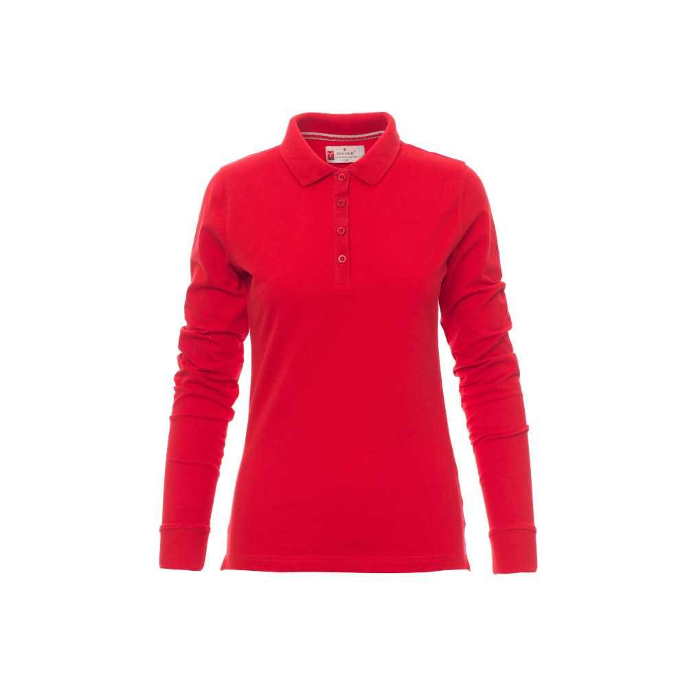 Vue de face du Polo femme Payper FLORENCE LADY manches longues Rouge