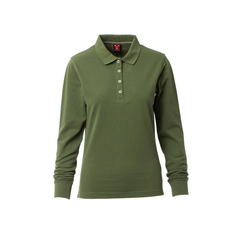 Vue de face du Polo femme Payper FLORENCE LADY manches longues Vert Militaire
