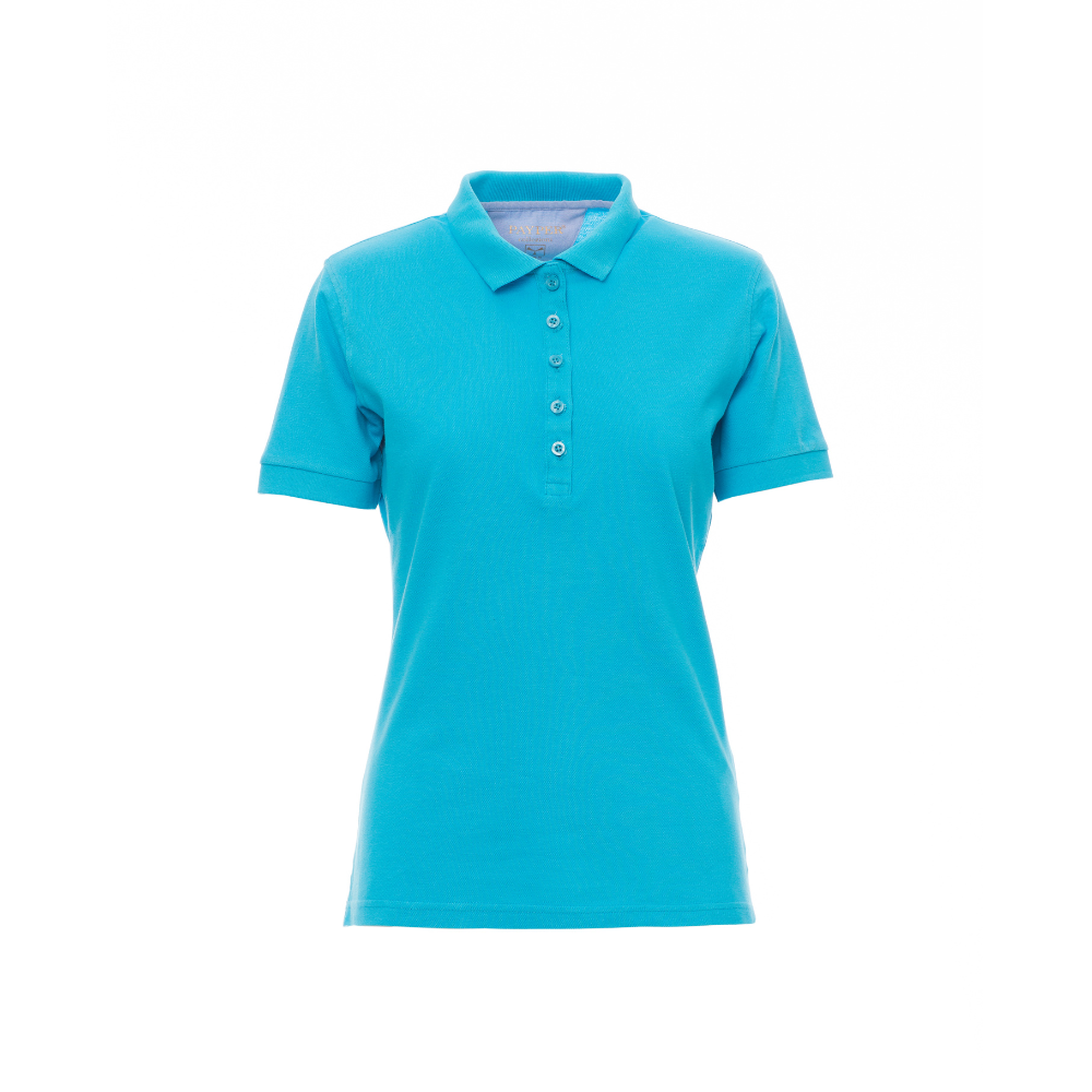 Vue de face du Polo femme Payper GLAMOUR manches courtes Bleu Atoll