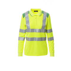 Vue de face du Polo femme Payper GUARD+WINTER LADY Jaune Fluo/Vert Gelée