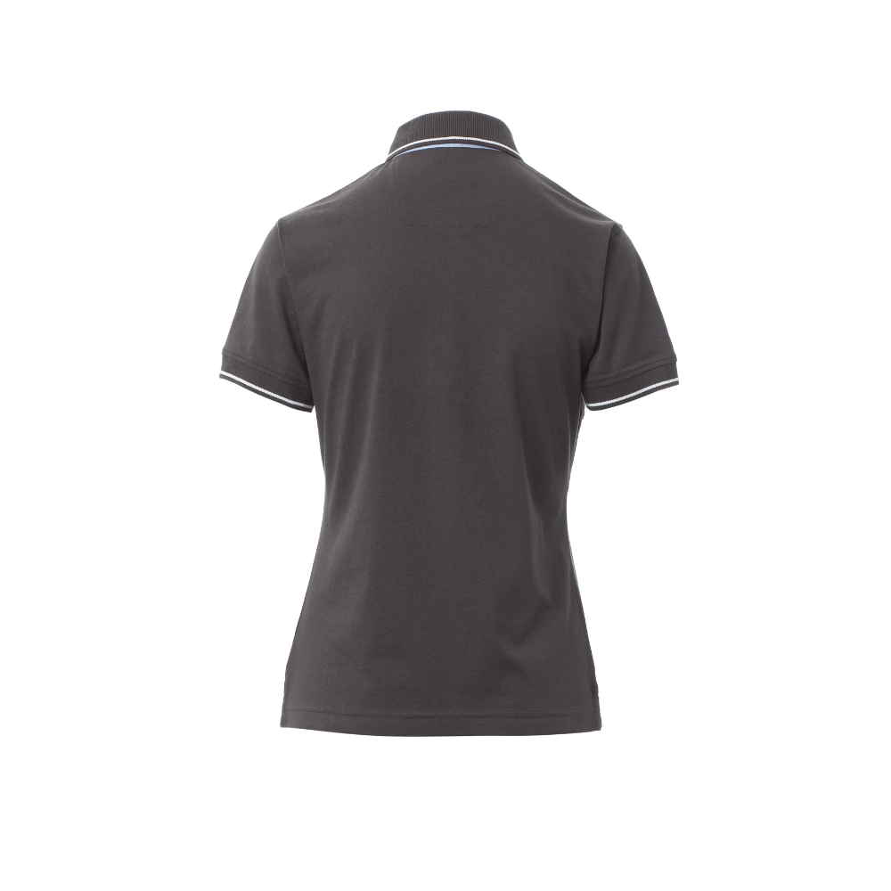 Vue de dos du Polo femme Payper LEEDS manches courtes Noir/Blanc