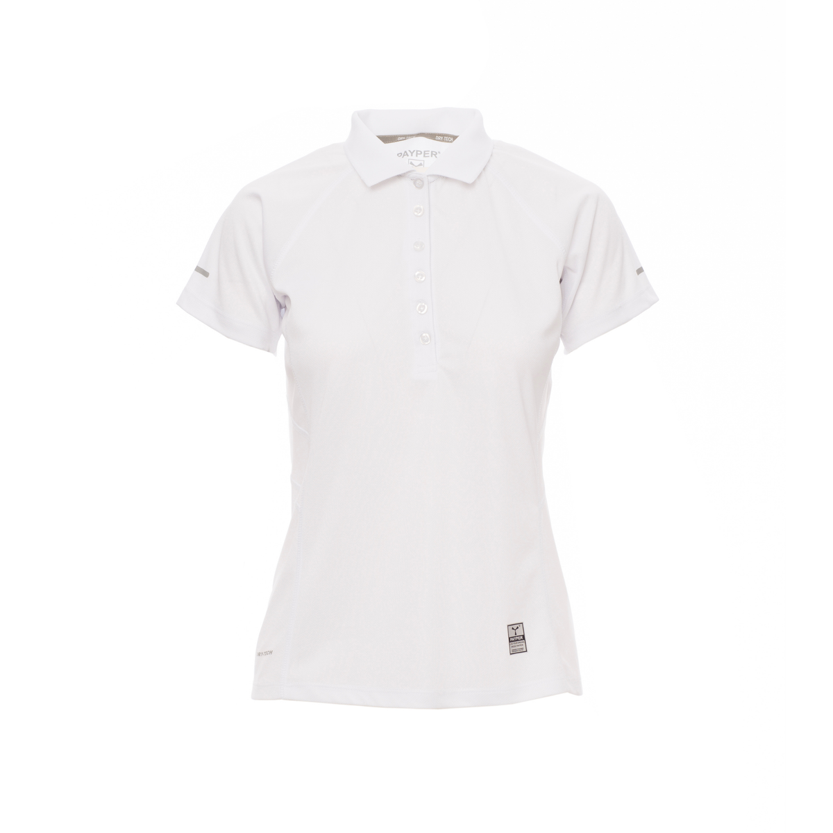 Vue de face du Polo femme technique Payper TRAINING LADY manches courtes Blanc