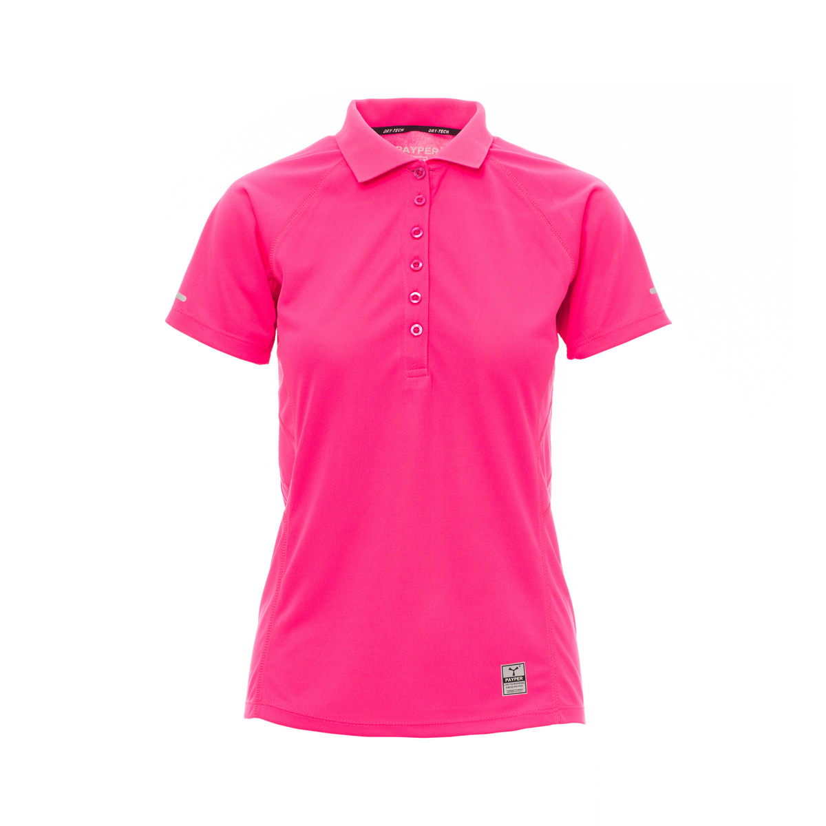 Vue de face du Polo femme technique Payper TRAINING LADY manches courtes Fuchsia