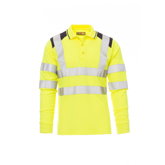 Vue de face du Polo homme Payper GUARD+WINTER Jaune Fluo/Bleu Marine