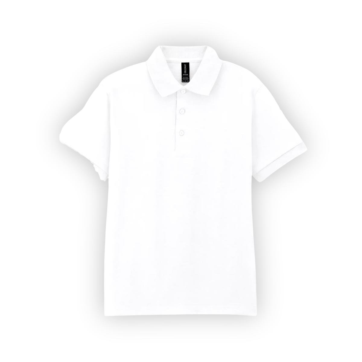 Vue de face du Polo homme blanc Gildan GI8800 DryBlend® respirant