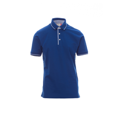 Vue de face du Polo homme Payper CAMBRIDGE manches courtes - Bleu Roi/Blanc