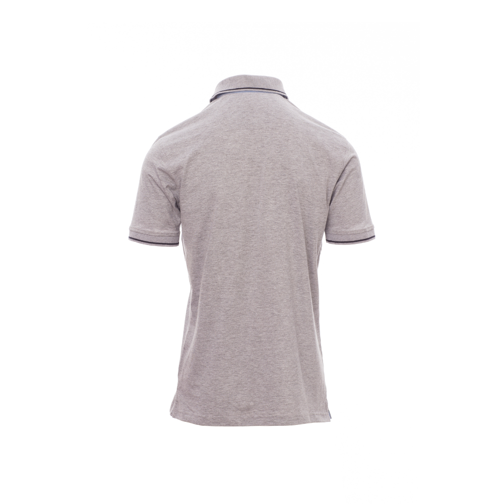 Vue de dos du Polo homme CAMBRIDGE MELANGE - Gris Chiné/Bleu Marine 
