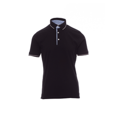 Vue de face du Polo homme Payper CAMBRIDGE manches courtes - Noir/Blanc