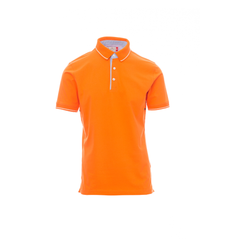 Vue de face du Polo homme Payper CAMBRIDGE manches courtes - Orange/Blanc